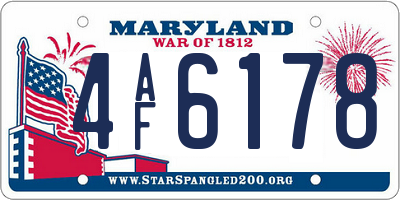 MD license plate 4AF6178
