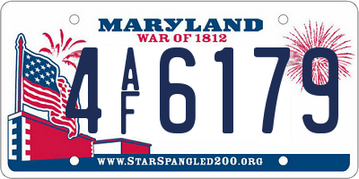 MD license plate 4AF6179