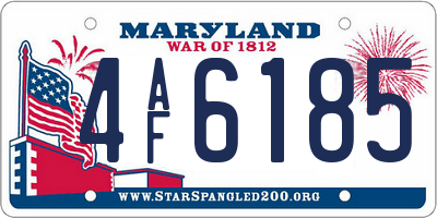 MD license plate 4AF6185