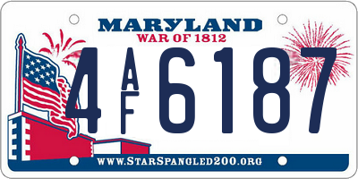 MD license plate 4AF6187