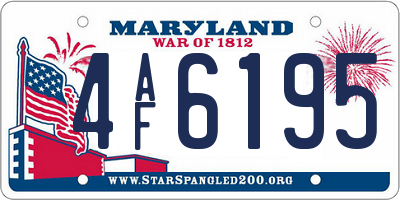 MD license plate 4AF6195