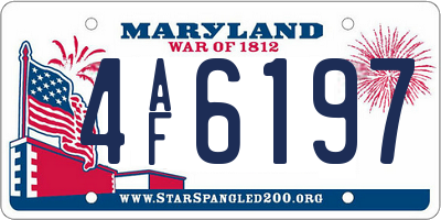 MD license plate 4AF6197