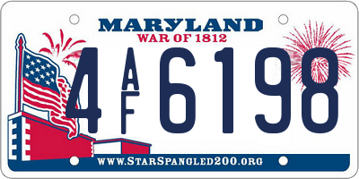MD license plate 4AF6198