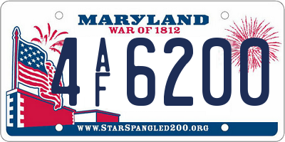 MD license plate 4AF6200