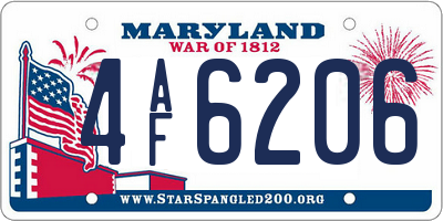 MD license plate 4AF6206