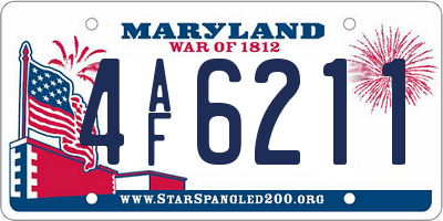 MD license plate 4AF6211