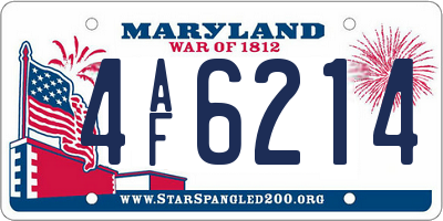 MD license plate 4AF6214