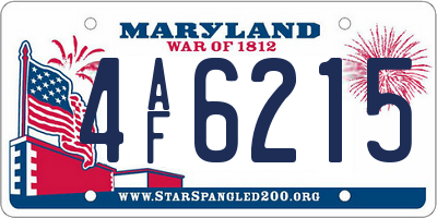 MD license plate 4AF6215