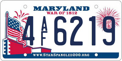 MD license plate 4AF6219