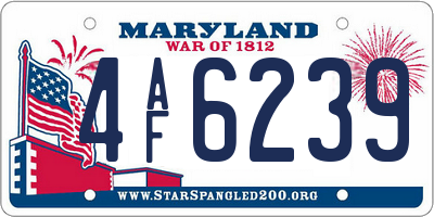 MD license plate 4AF6239