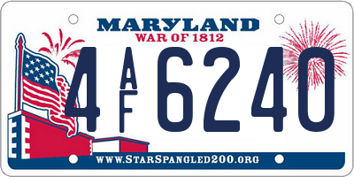 MD license plate 4AF6240