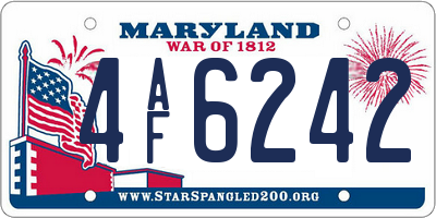 MD license plate 4AF6242