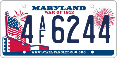 MD license plate 4AF6244