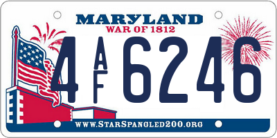 MD license plate 4AF6246