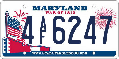 MD license plate 4AF6247