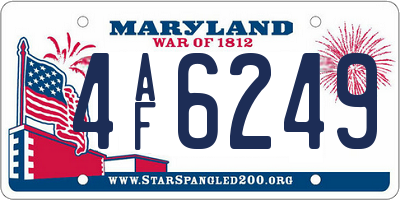 MD license plate 4AF6249