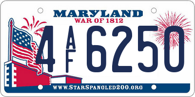 MD license plate 4AF6250