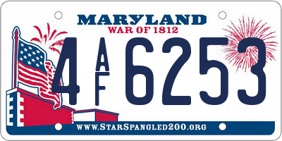 MD license plate 4AF6253