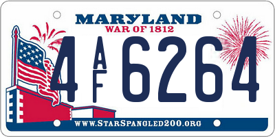 MD license plate 4AF6264