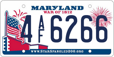 MD license plate 4AF6266