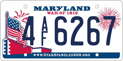 MD license plate 4AF6267