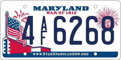 MD license plate 4AF6268