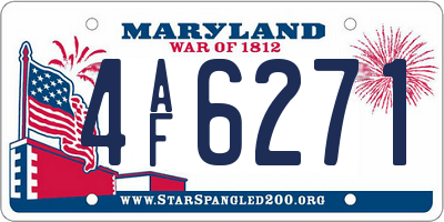 MD license plate 4AF6271