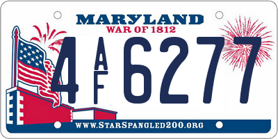 MD license plate 4AF6277