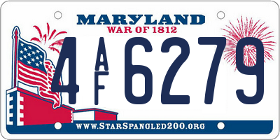 MD license plate 4AF6279