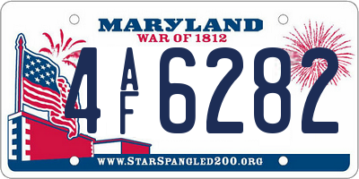 MD license plate 4AF6282
