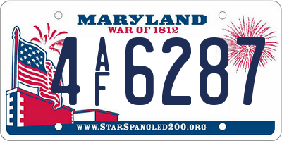 MD license plate 4AF6287
