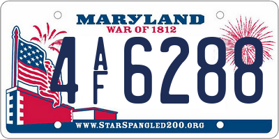 MD license plate 4AF6288
