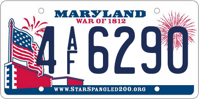 MD license plate 4AF6290