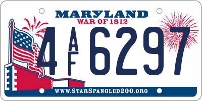 MD license plate 4AF6297