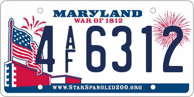 MD license plate 4AF6312