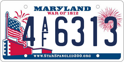 MD license plate 4AF6313