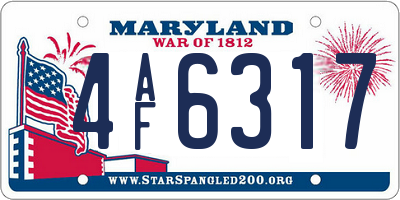 MD license plate 4AF6317
