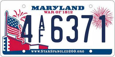MD license plate 4AF6371
