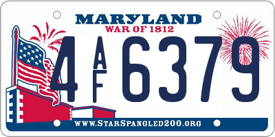 MD license plate 4AF6379