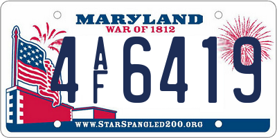 MD license plate 4AF6419