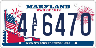 MD license plate 4AF6470