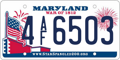MD license plate 4AF6503