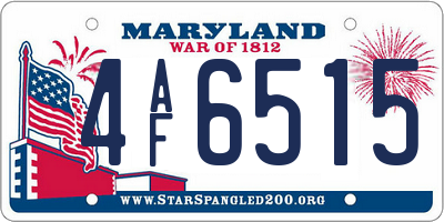 MD license plate 4AF6515
