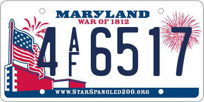 MD license plate 4AF6517