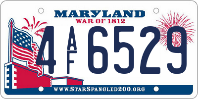 MD license plate 4AF6529