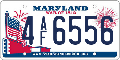 MD license plate 4AF6556