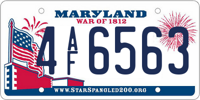 MD license plate 4AF6563