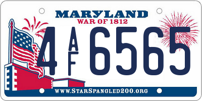 MD license plate 4AF6565