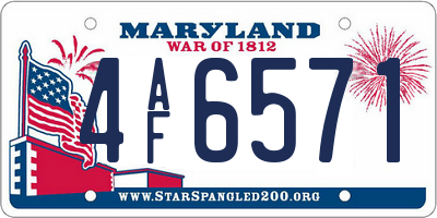 MD license plate 4AF6571