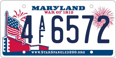 MD license plate 4AF6572